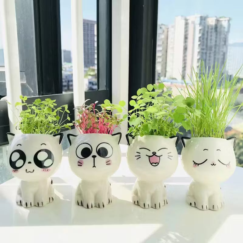 Ceramic Cat Cartoon Planters
