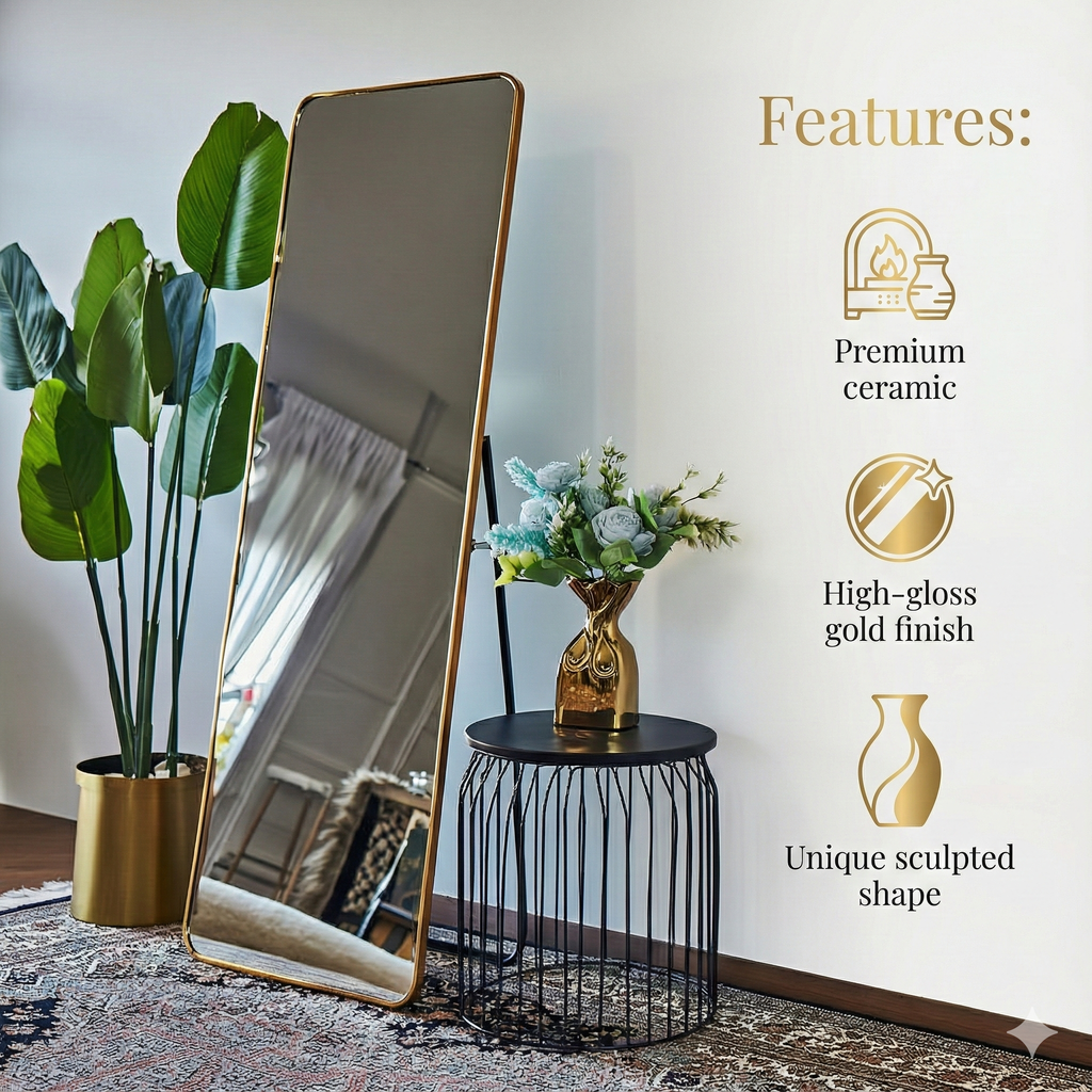 Golden Bag Vase