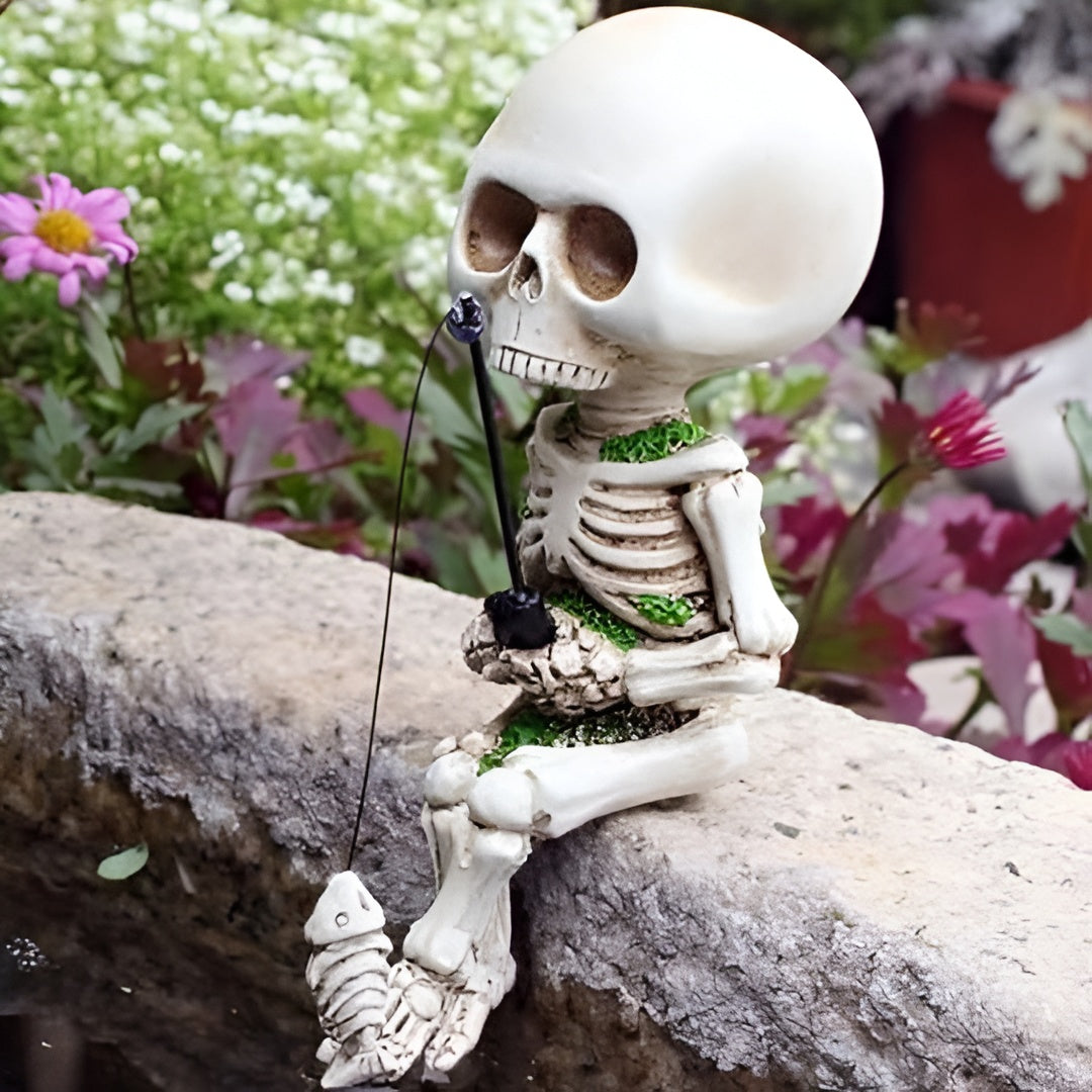 Skeleton Fishing Figure