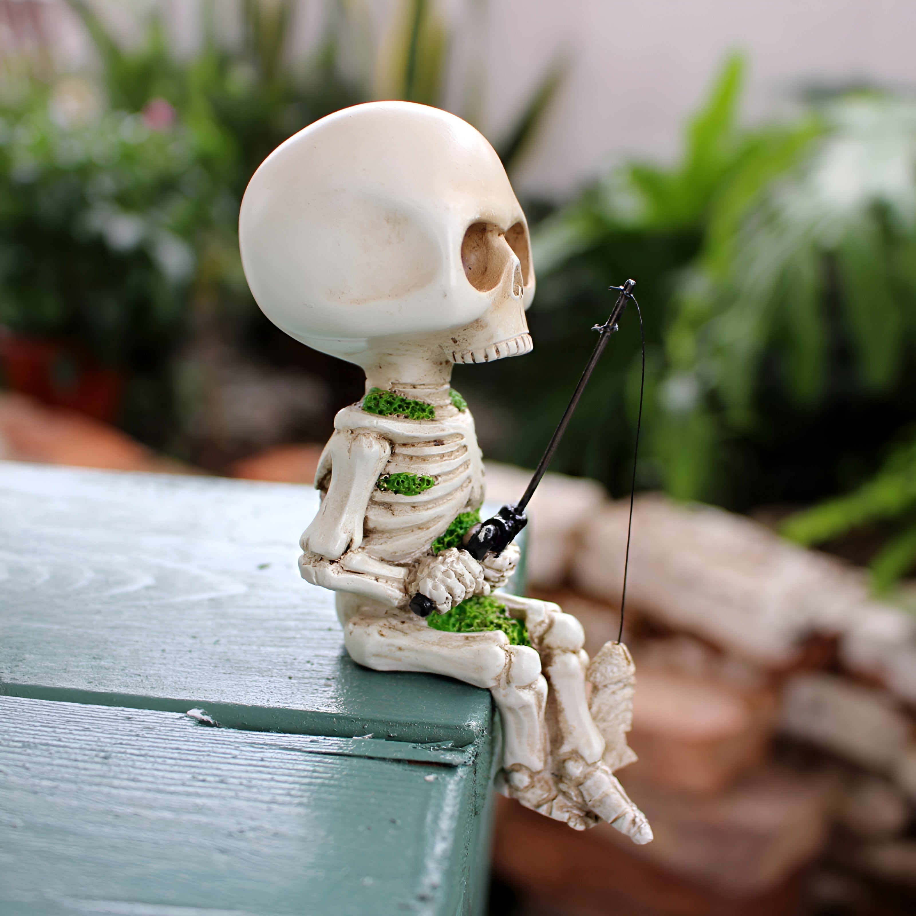 Skeleton Fishing Figure