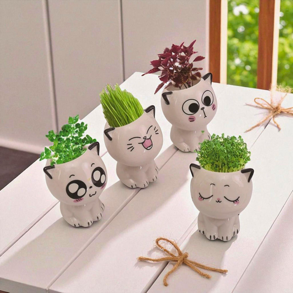 Ceramic Cat Cartoon Planters